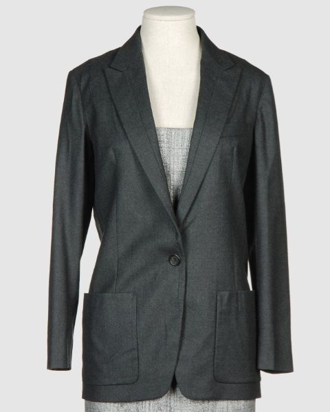 Clothing, Coat, Collar, Sleeve, Textile, Outerwear, Blazer, Button, Fashion, Grey, 