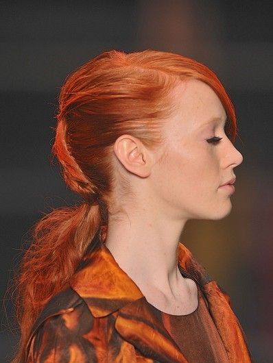 Lip, Hairstyle, Chin, Forehead, Eyebrow, Style, Orange, Art, Red hair, Hair coloring, 