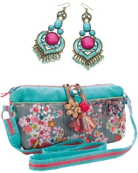Blue, Earrings, Teal, Turquoise, Pink, Bag, Aqua, Fashion accessory, Pattern, Jewellery, 