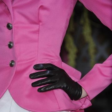 Safety glove, Textile, Glove, Magenta, Pink, Jacket, Purple, Nail, Formal gloves, Leather, 