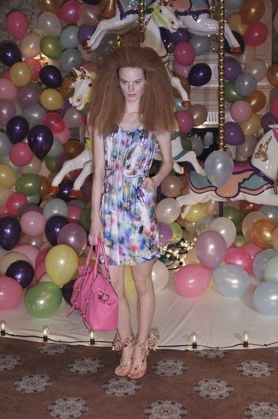 Dress, Party supply, Human body, Balloon, Pink, Style, One-piece garment, Purple, Day dress, Party, 
