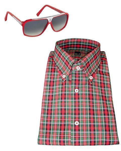 Eyewear, Glasses, Vision care, Product, Plaid, Collar, Sleeve, Pattern, Dress shirt, Sunglasses, 