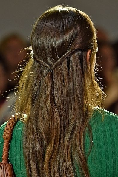 Hairstyle, Style, Long hair, Brown hair, Fashion, Hair coloring, Blond, Back, Liver, Street fashion, 
