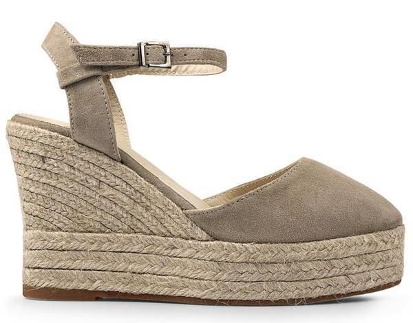 Brown, Tan, Khaki, Grey, Beige, Wedge, Fawn, Outdoor shoe, Synthetic rubber, Slingback, 