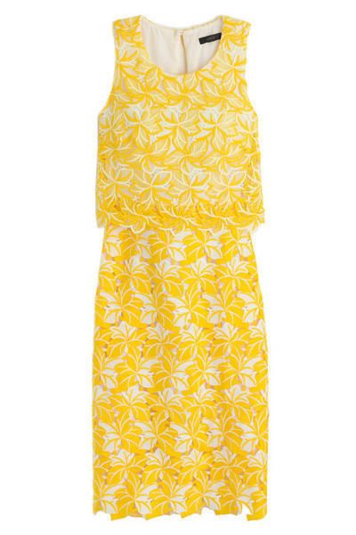 Product, Yellow, Textile, Dress, White, One-piece garment, Pattern, Orange, Day dress, Aqua, 