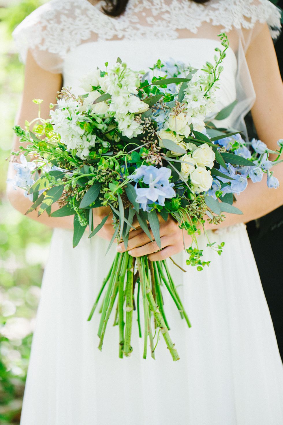 Blue, Petal, Bouquet, Yellow, Dress, Flower, Photograph, Cut flowers, White, Bridal clothing, 