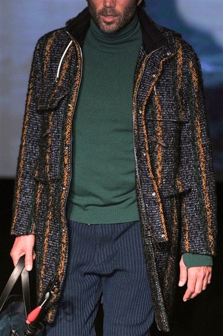 Textile, Outerwear, Fashion show, Jacket, Facial hair, Style, Fashion model, Street fashion, Fashion, Pattern, 