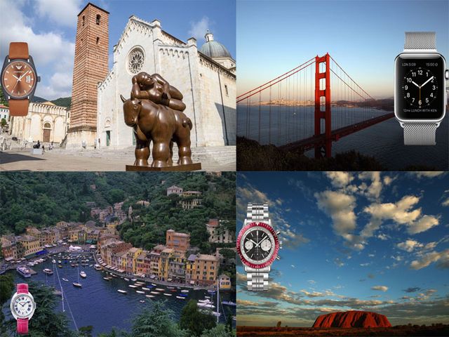 Landmark, Sculpture, Watch, Working animal, Watercraft, Tourist attraction, Arch, Monument, Watch accessory, Historic site, 