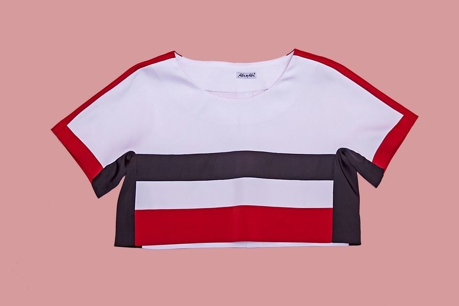 Product, Sleeve, Sportswear, Collar, Red, White, T-shirt, Carmine, Neck, Jersey, 