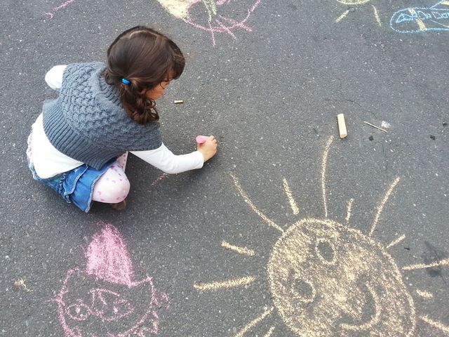 Human, Chalk, Tar, Building material, Child art, Drawing, Curious, 