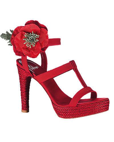 Red, High heels, Sandal, Fashion accessory, Costume accessory, Carmine, Petal, Basic pump, Cut flowers, Foot, 