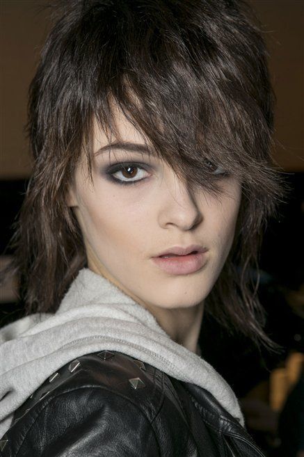 Lip, Hairstyle, Eyebrow, Eyelash, Style, Black hair, Jacket, Step cutting, Leather, Street fashion, 