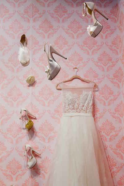 Product, Pink, Pattern, Fashion, Dress, Wedding dress, Day dress, One-piece garment, Peach, Ivory, 