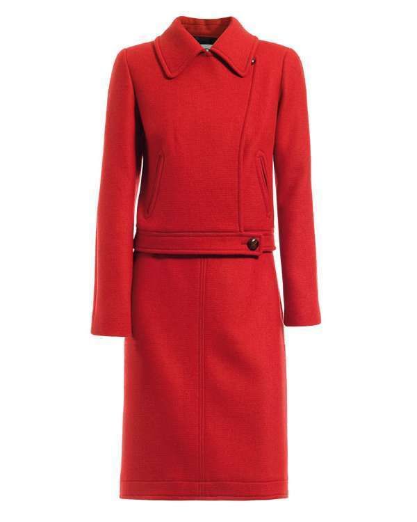 Coat, Collar, Sleeve, Textile, Red, Outerwear, Standing, Formal wear, Uniform, Blazer, 
