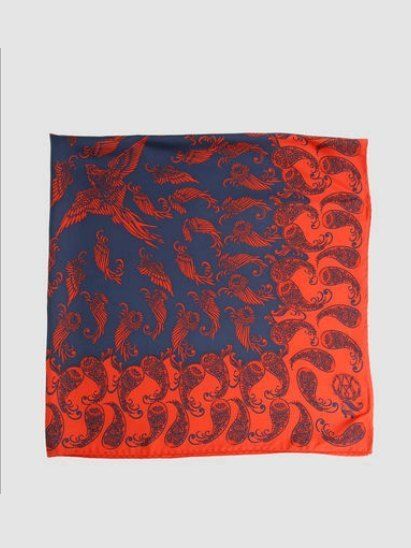 Textile, Red, Pattern, Orange, Rectangle, Visual arts, Home accessories, Cushion, Coquelicot, Linens, 