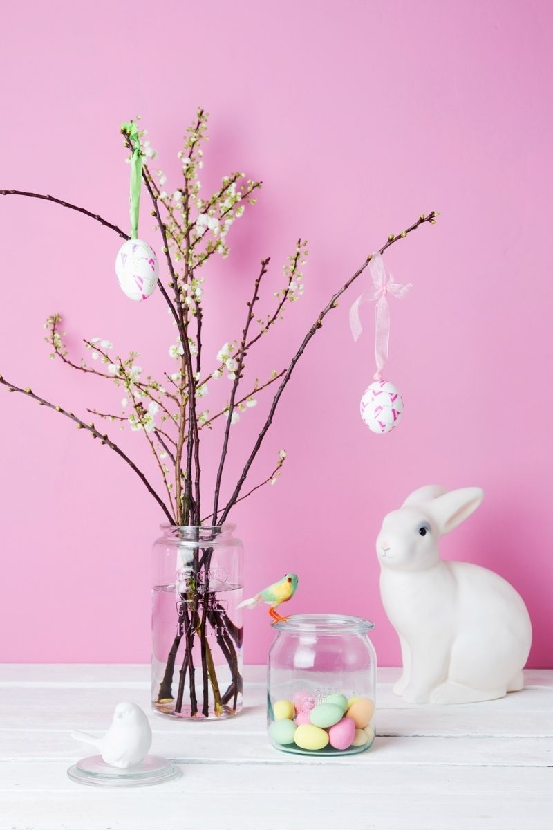 Branch, Twig, Toy, Rabbit, Pink, Rabbits and Hares, Domestic rabbit, Serveware, Lavender, Centrepiece, 