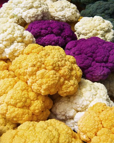 Yellow, Vegetable, Colorfulness, Purple, Cruciferous vegetables, Leaf vegetable, Produce, wild cabbage, Cauliflower, Natural foods, 