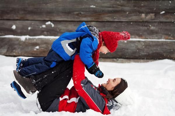 Winter, Snow, Playing in the snow, Glove, Freezing, Sled, Costume, Sledding, Outdoor shoe, Precipitation, 
