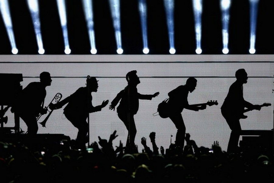 People, Social group, Standing, Band plays, Shadow, Silhouette, Crew, 