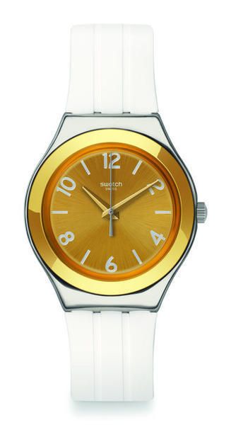 Product, Yellow, Glass, Watch, Line, Amber, Analog watch, Orange, Font, Tan, 