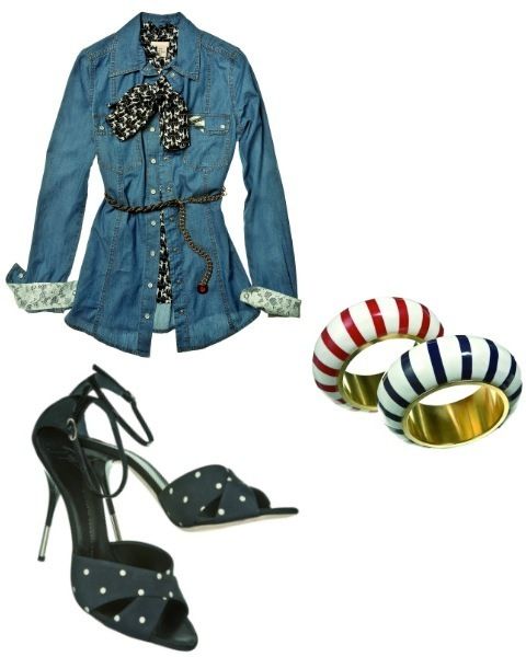 Blue, Sleeve, Collar, Textile, Fashion, Sandal, Design, Basic pump, Fashion design, Costume design, 