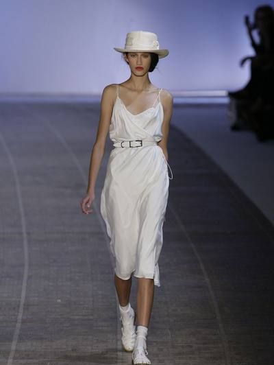 Hat, Shoulder, Dress, Human leg, Joint, White, Waist, Style, Summer, Fashion model, 