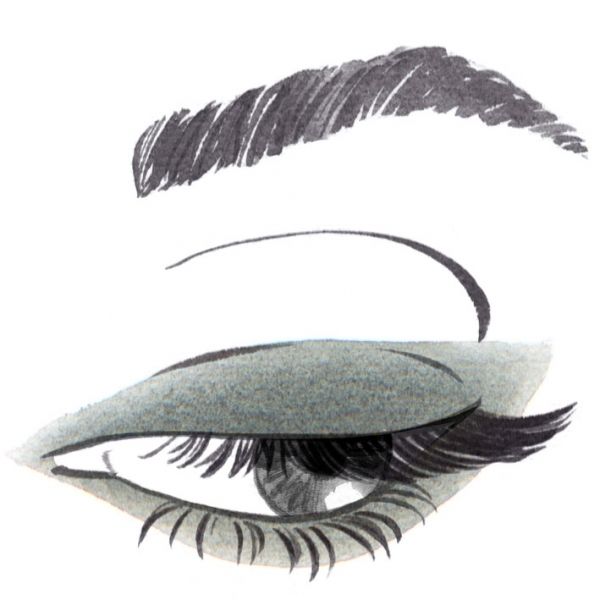 Eyebrow, Eyelash, Style, Iris, Organ, Art, Black, Tints and shades, Artwork, Eye shadow, 
