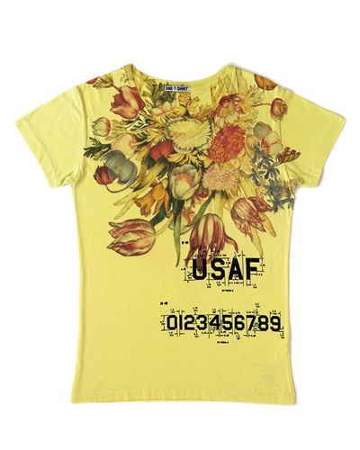 Product, Yellow, Sleeve, T-shirt, Baby & toddler clothing, Active shirt, Top, Artificial flower, Blouse, Floral design, 