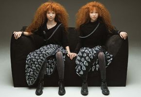 Clothing, Leg, Brown, Product, Hairstyle, Sitting, Textile, Joint, Style, Wig, 