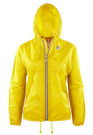 Jacket, Yellow, Sleeve, Collar, Textile, Outerwear, Personal protective equipment, Orange, Zipper, Raincoat, 