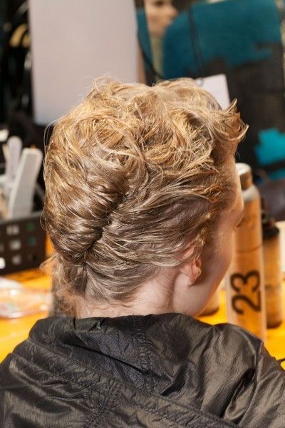 Hairstyle, Style, Hair coloring, Brown hair, Blond, Hair care, Chignon, 