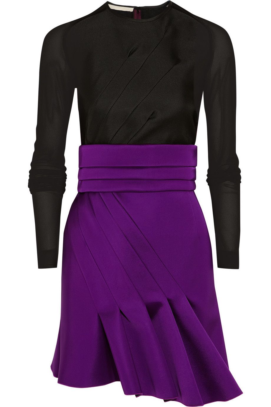 Sleeve, Shoulder, Textile, Purple, Standing, Magenta, Collar, Formal wear, Violet, Style, 