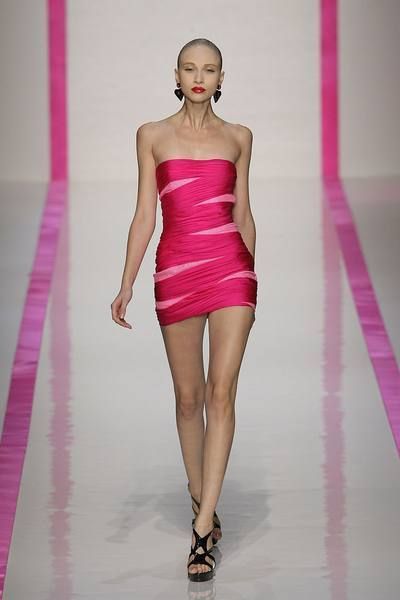 Leg, Shoulder, Human leg, Dress, Joint, Magenta, Pink, Waist, One-piece garment, Style, 