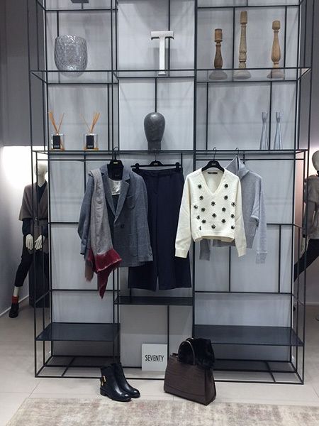 Retail, Clothes hanger, Fashion, Grey, Display case, Mannequin, Shelving, Shelf, Outlet store, Collection, 