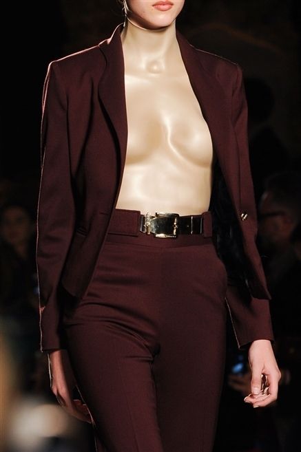Clothing, Brown, Collar, Joint, Outerwear, Fashion show, Fashion model, Style, Fashion accessory, Waist, 