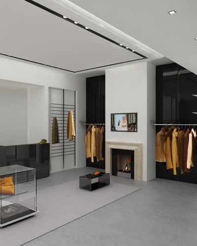Room, Floor, Interior design, Ceiling, Flooring, Wall, Clothes hanger, Grey, Interior design, Rectangle, 