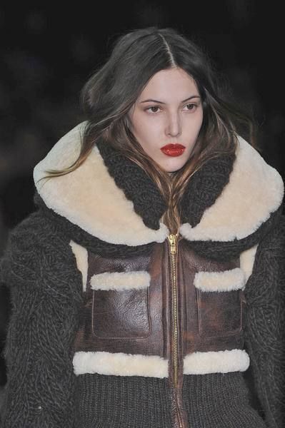 Lip, Textile, Winter, Fur clothing, Fashion, Jacket, Fur, Fashion model, Wool, Natural material, 