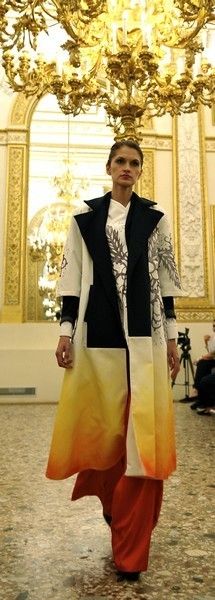 Yellow, Sleeve, Textile, Outerwear, White, Collar, Formal wear, Coat, Style, Amber, 