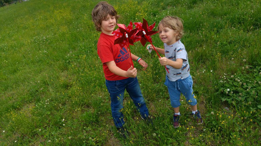 Child, Happy, People in nature, Jeans, Baby & toddler clothing, Toddler, Grassland, Toy, Meadow, Love, 