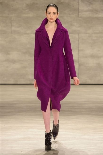 Clothing, Sleeve, Shoulder, Fashion show, Joint, Outerwear, Runway, Magenta, Fashion model, Purple, 