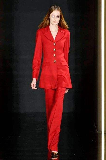 Sleeve, Collar, Shoe, Red, Formal wear, Style, Fashion model, Blazer, Fashion, Pantsuit, 