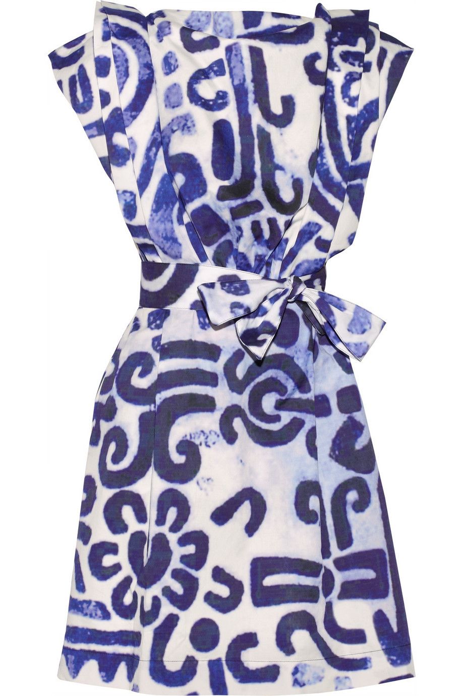 Blue, Pattern, Dress, One-piece garment, Electric blue, Art, Cobalt blue, Aqua, Day dress, Creative arts, 