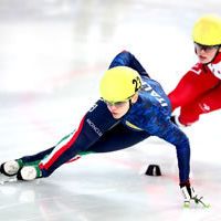 Blue, Fun, Speed skating, Recreation, Sleeve, Sports uniform, Sports gear, Personal protective equipment, Photograph, Standing, 