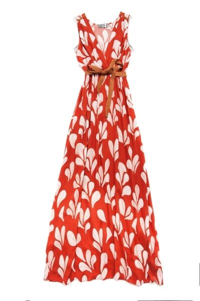 Product, Dress, Textile, Red, White, Pattern, One-piece garment, Orange, Peach, Day dress, 