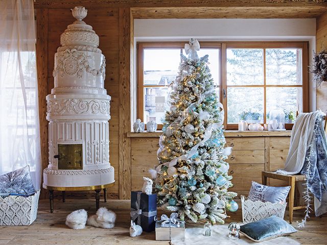 Blue, Room, Wood, Interior design, Home, Interior design, Christmas decoration, Winter, Fixture, Living room, 