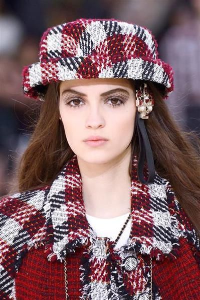 Clothing, Nose, Lip, Mouth, Hairstyle, Pattern, Textile, Red, Hat, Style, 