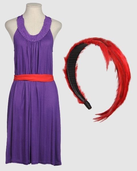 Dress, Shoulder, Red, Purple, One-piece garment, Style, Lavender, Magenta, Violet, Pattern, 