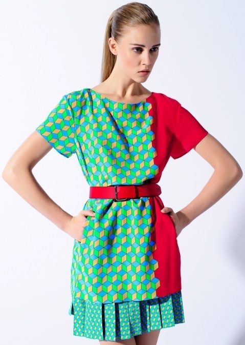 Blue, Green, Sleeve, Shoulder, Pattern, Textile, Joint, Standing, Red, One-piece garment, 