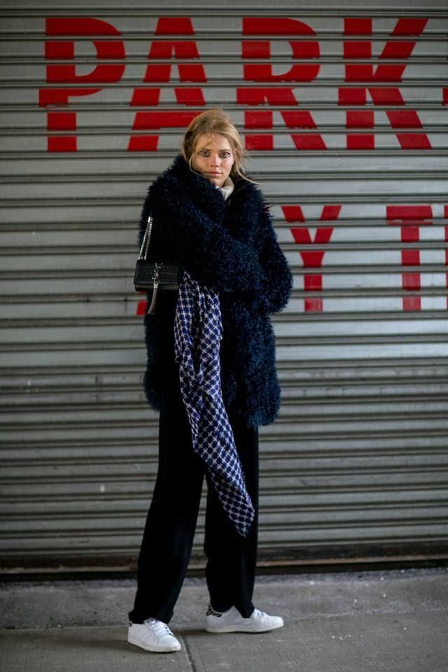 Coat, Shoe, Standing, Outerwear, Style, Street fashion, Scarf, Maroon, Jacket, Electric blue, 