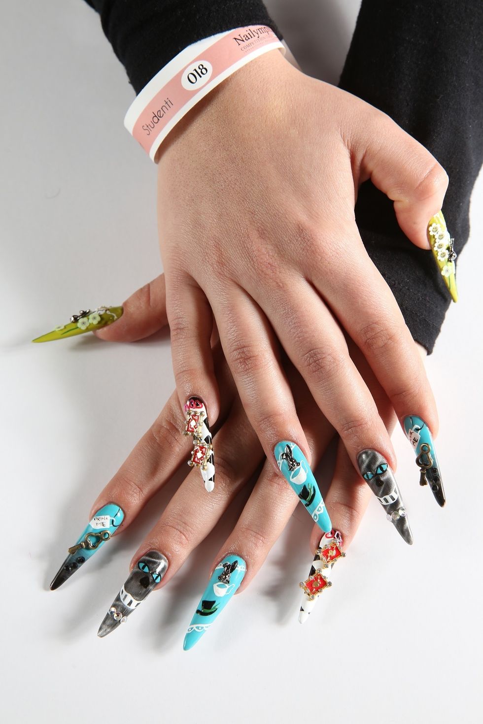 Blue, Finger, Nail, Fashion accessory, Wrist, Style, Nail care, Teal, Fashion, Jewellery, 